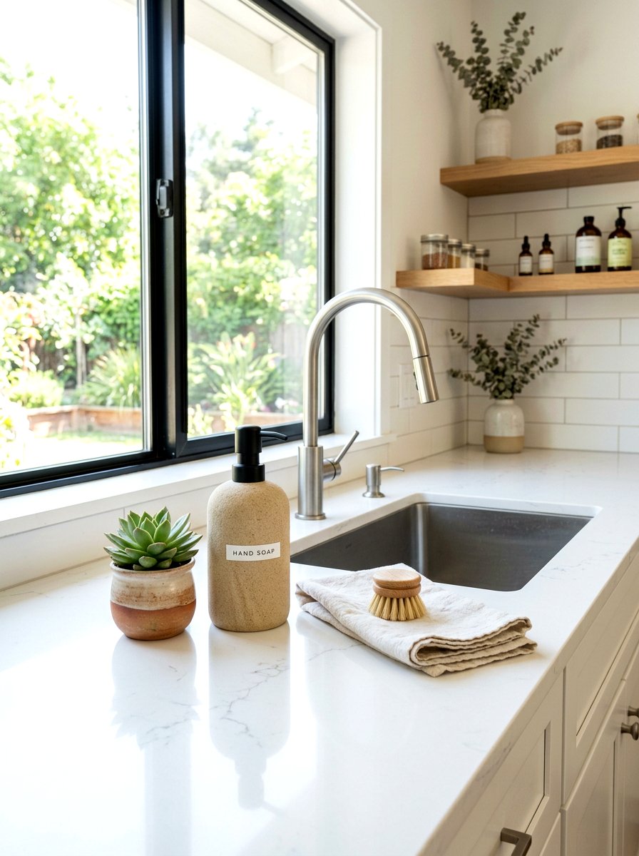 Sandstone Soap Dispenser - 30 sensory bathroom ideas