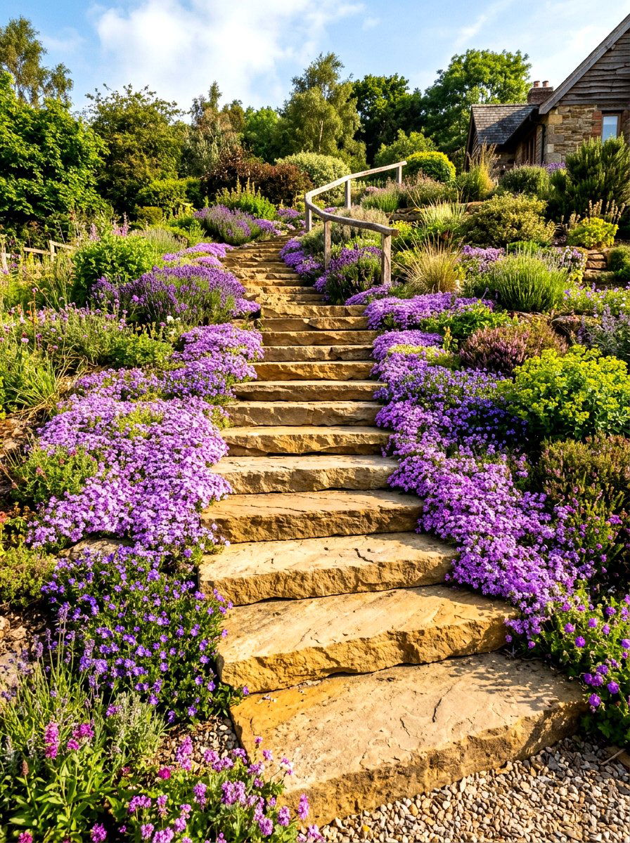 Sandstone Steps - 30 rock landscaping ideas