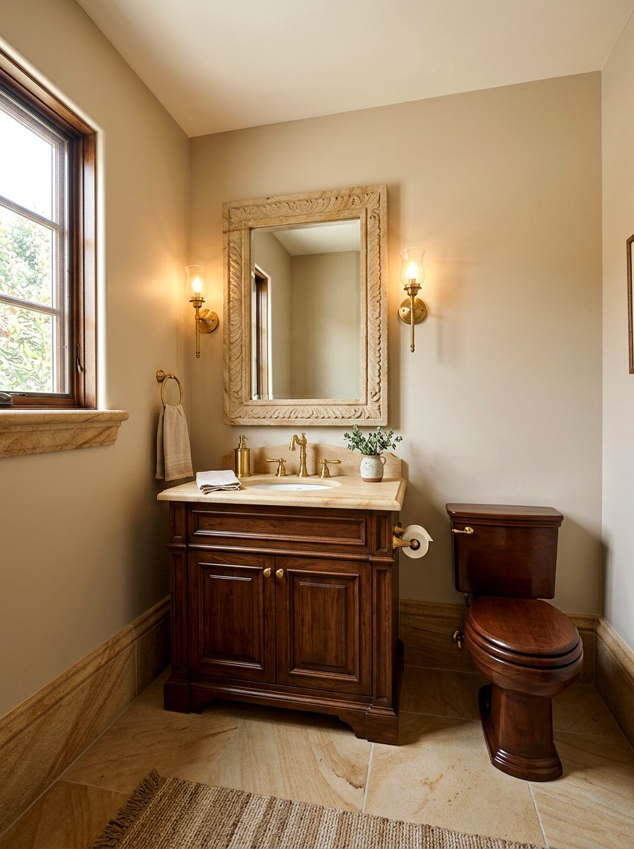 Sandstone Trim Detail - 30 sandstone powder room ideas
