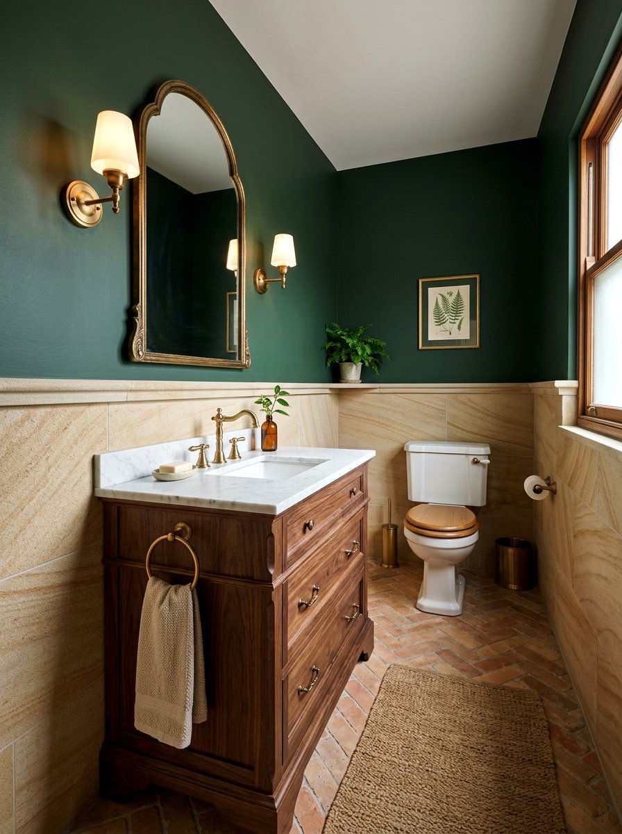 Sandstone Wainscoting - 30 sandstone powder room ideas