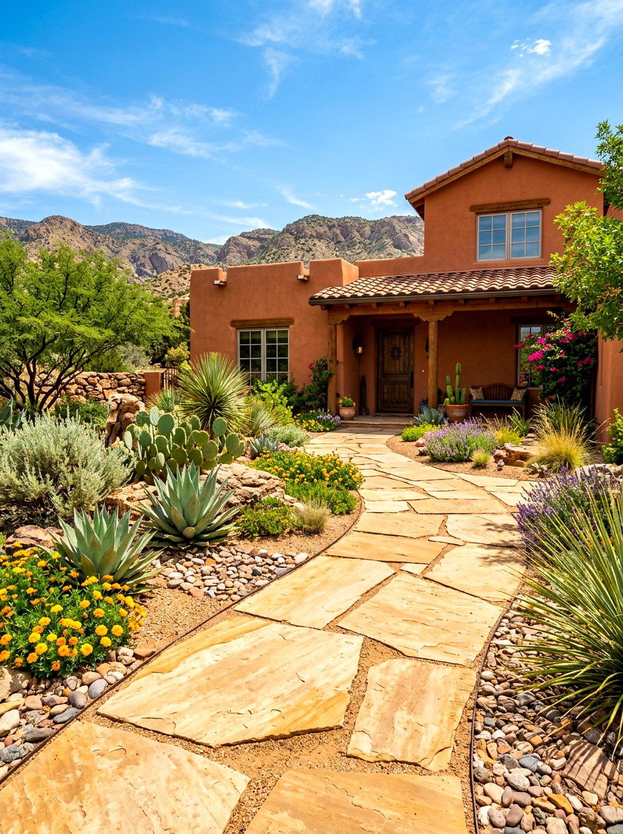Sandstone Walkway - 30 front yard walkway ideas