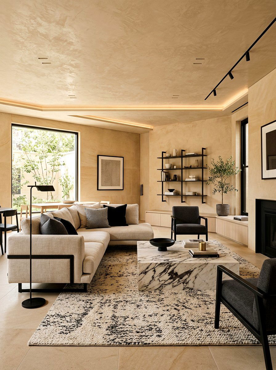 Ceiling Drench Living Room Ideas: 30 Dramatic Color-Soaked Looks
