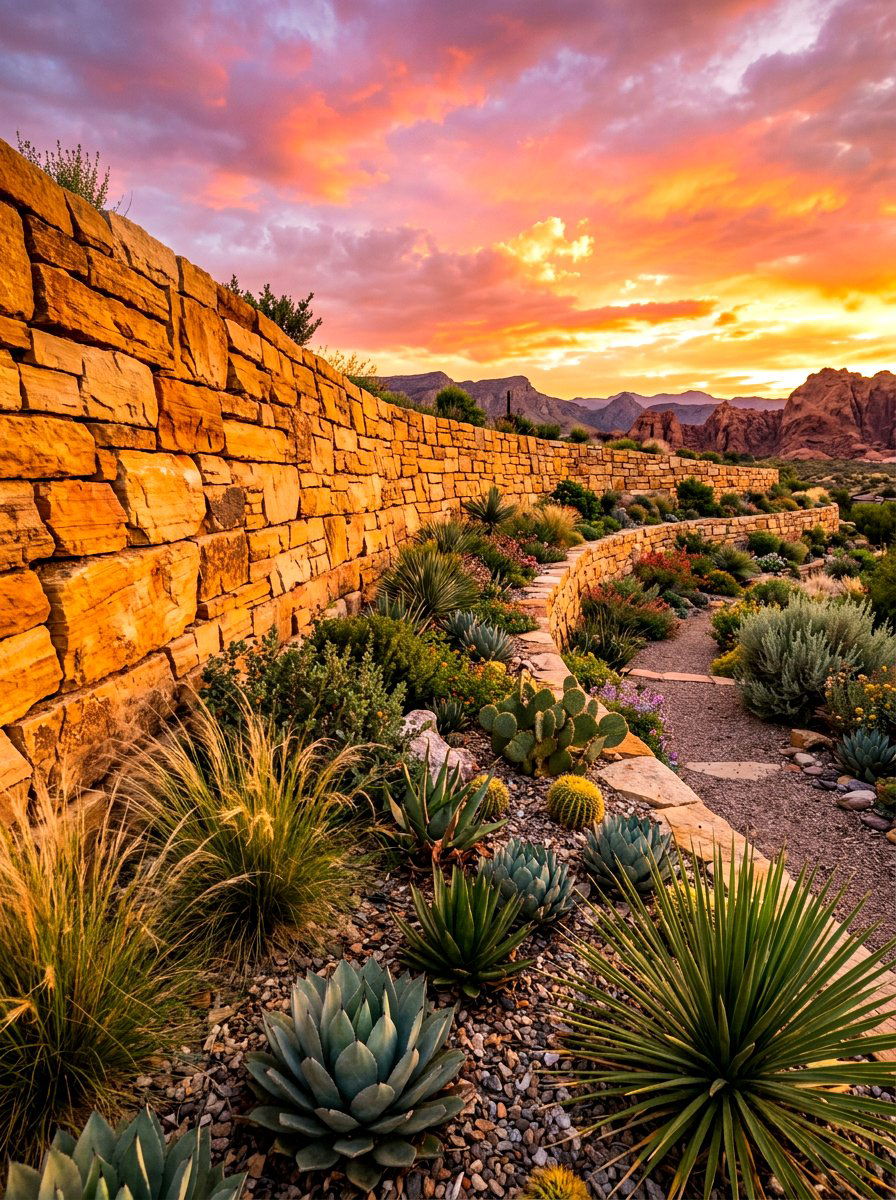 Sandstone retaining wall - 30 sloped backyard retaining wall ideas