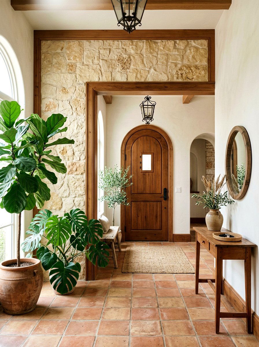 Sandstone textured wall panels - 30 foyer wall molding ideas