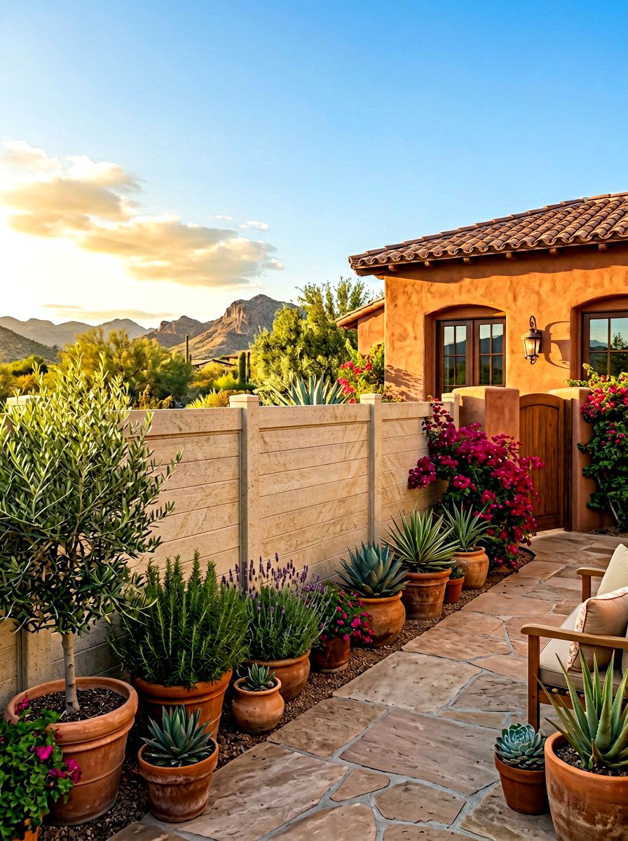 Sandstone vinyl fence - 30 vinyl fence ideas