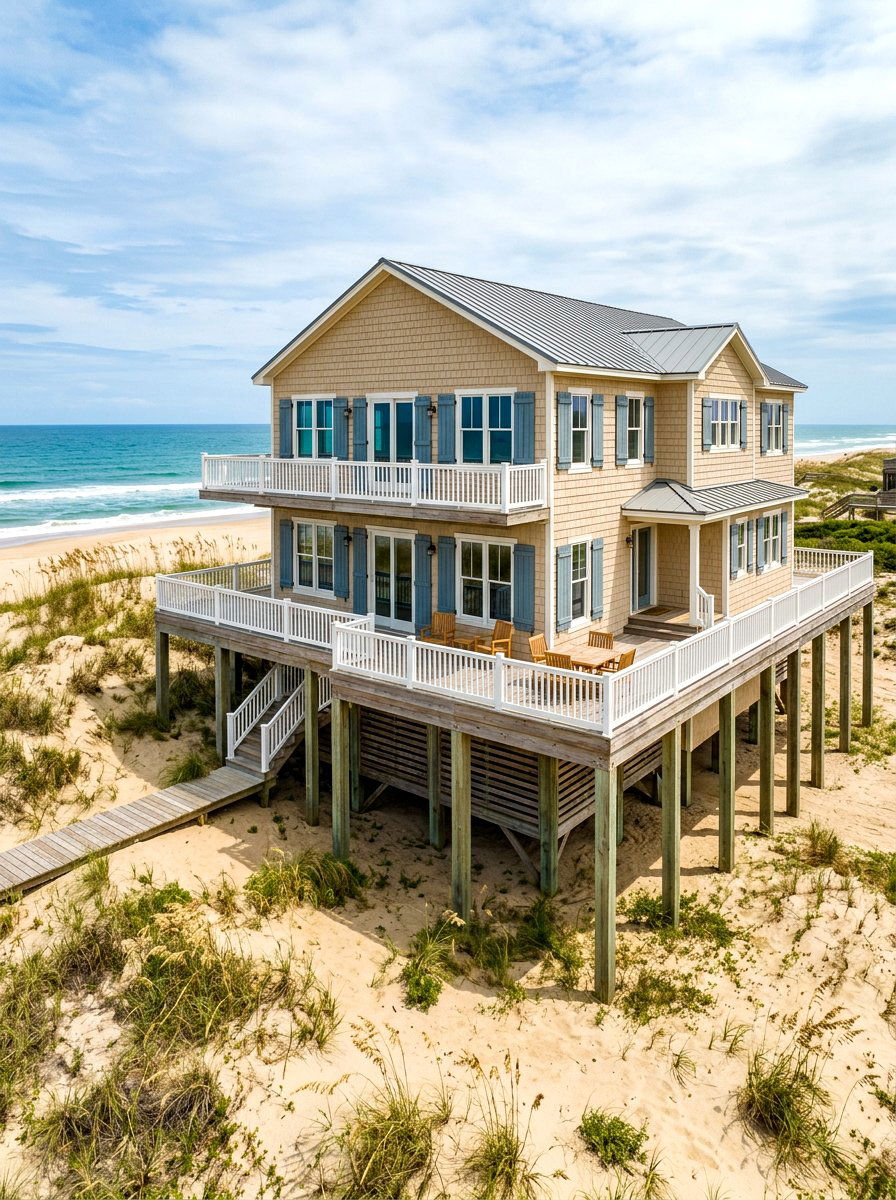 Sandy beige beach house - 30 sandy beige exterior ideas