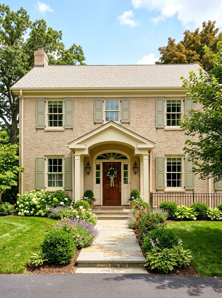 Sandy beige brick exterior - 30 sandy beige exterior ideas
