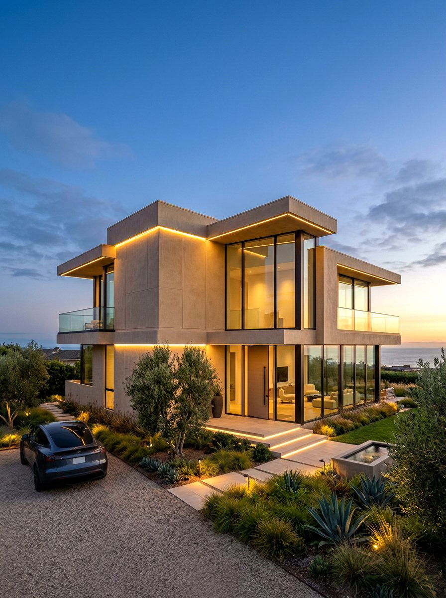 Sandy beige contemporary house - 30 sandy beige exterior ideas
