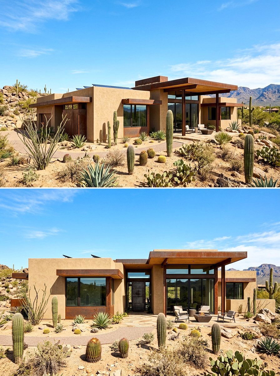 Sandy beige desert home - 30 sandy beige exterior ideas