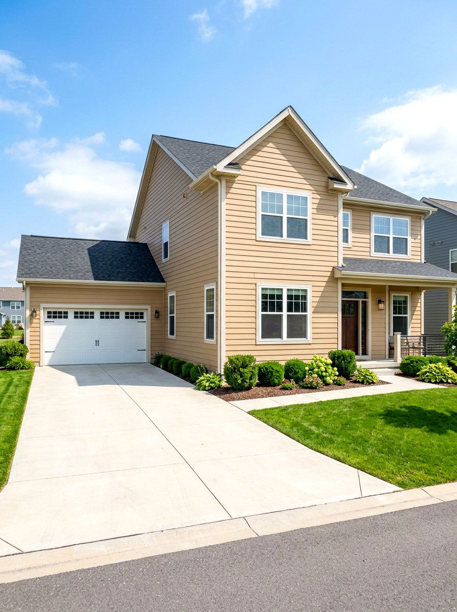 Sandy beige horizontal lap siding - 30 sandy beige exterior ideas