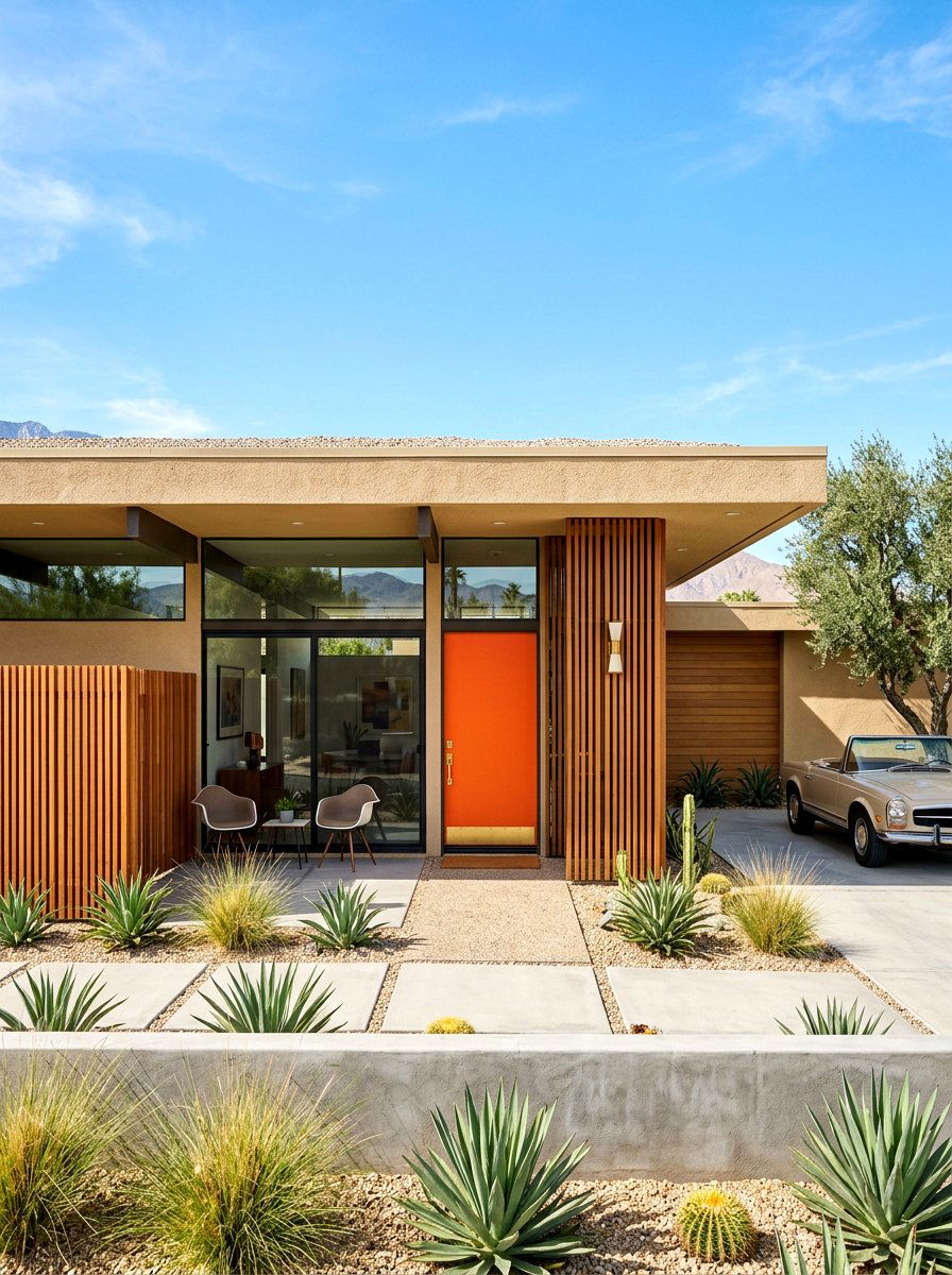 Sandy beige mid century modern house - 30 sandy beige exterior ideas