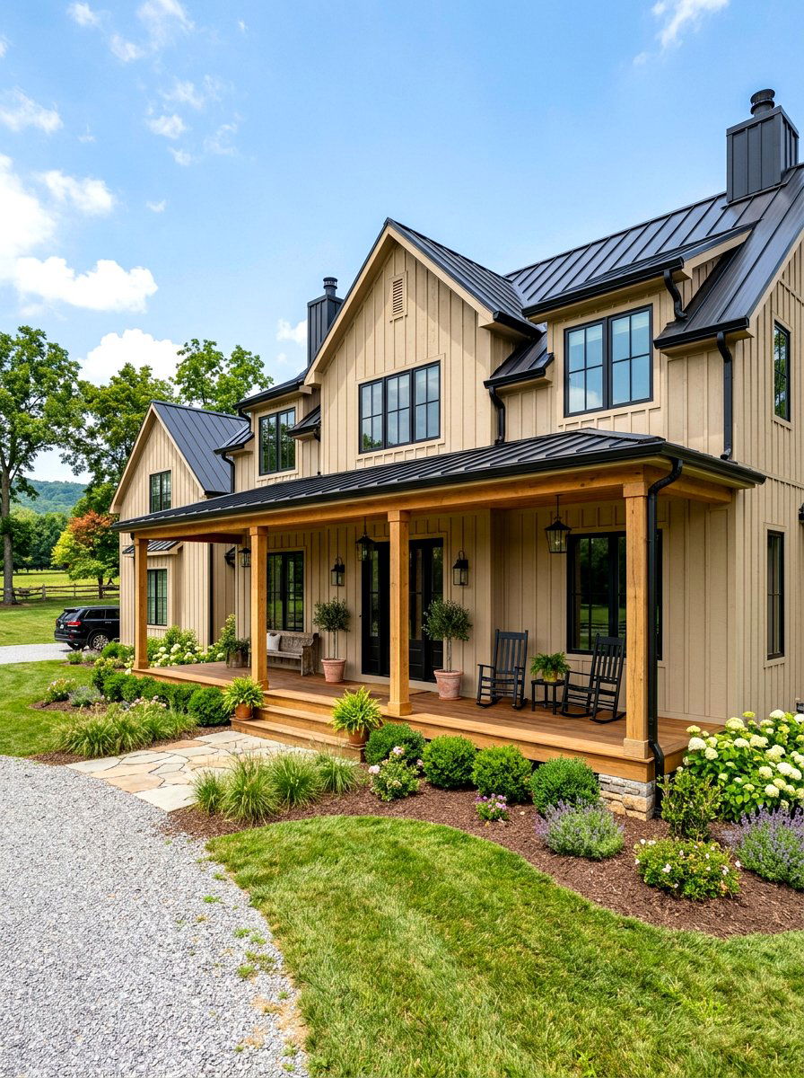 Sandy beige modern farmhouse - 30 sandy beige exterior ideas