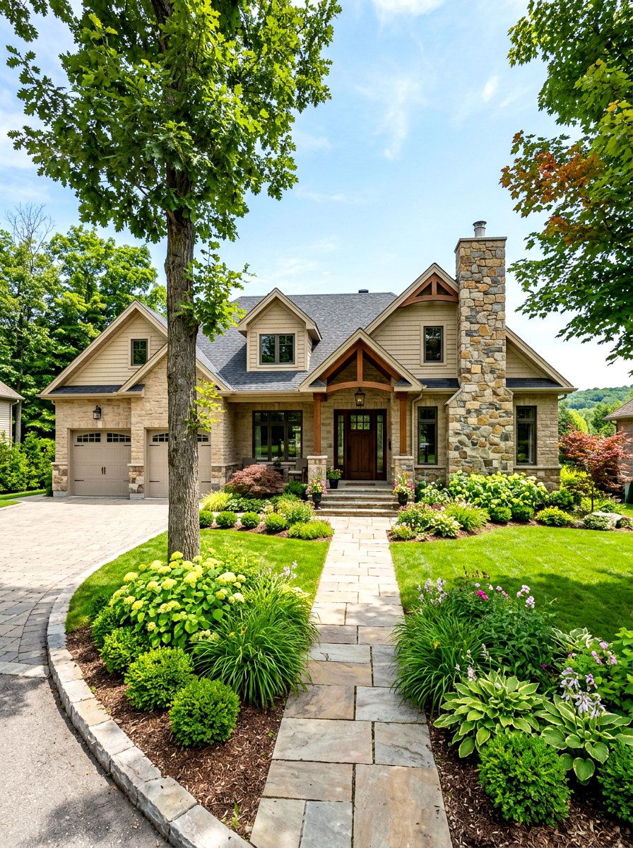 Sandy beige stone veneer - 30 sandy beige exterior ideas