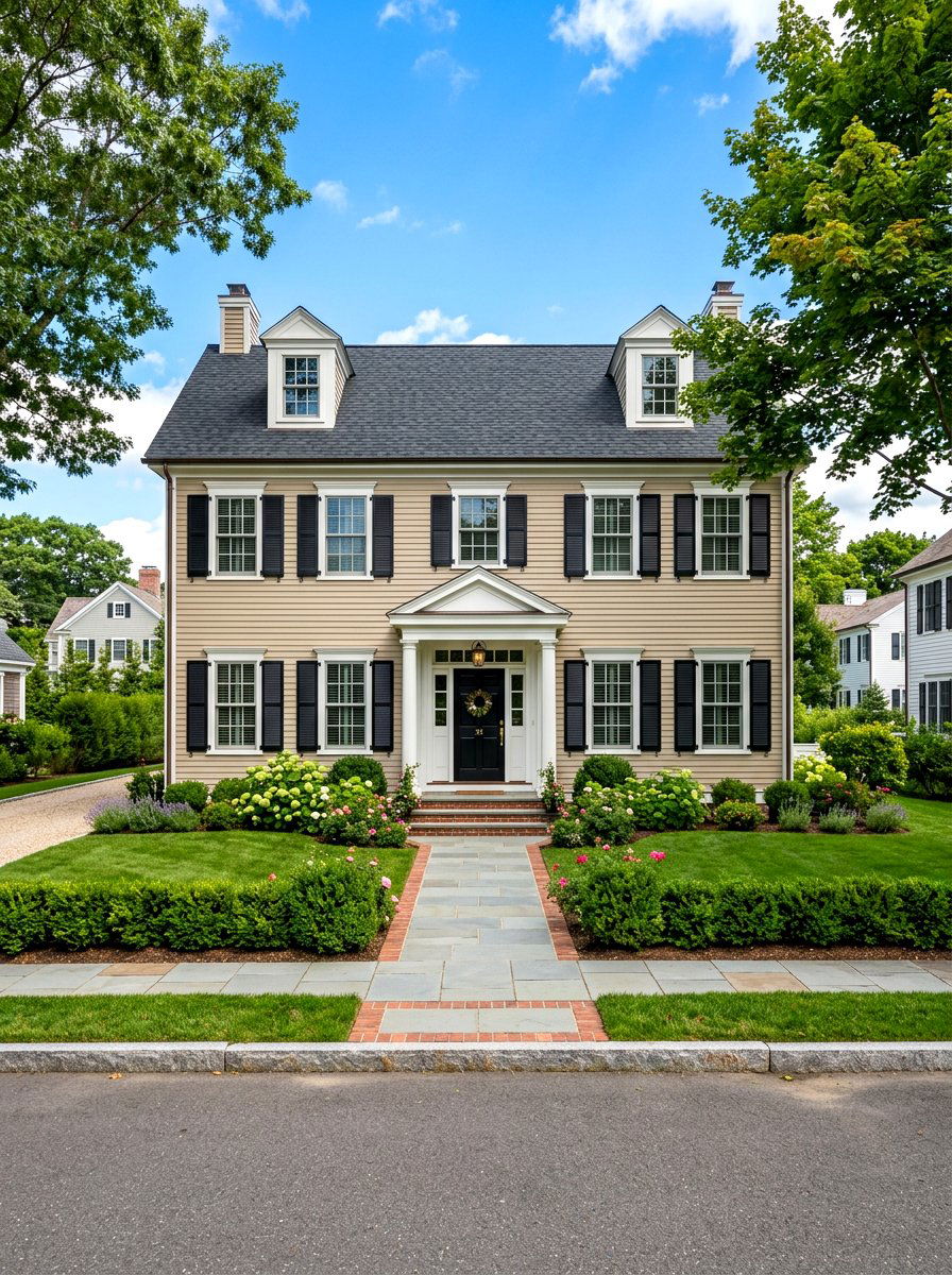 Sandy beige traditional house - 30 sandy beige exterior ideas
