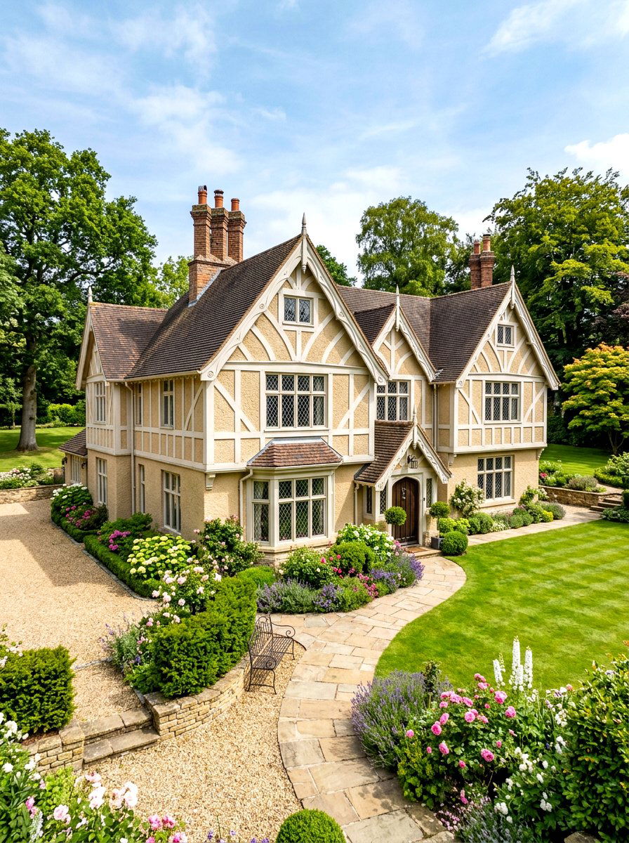 Sandy beige tudor home - 30 sandy beige exterior ideas