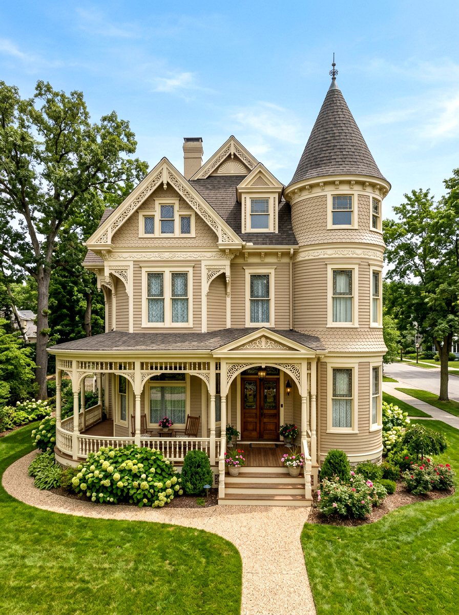 Sandy beige victorian house - 30 sandy beige exterior ideas