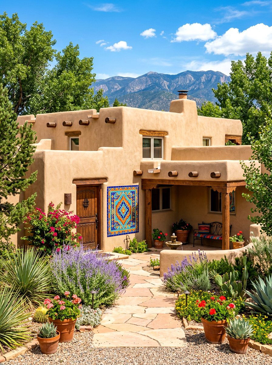Santa Fe Style Stucco Residence - 30 stucco house exterior ideas