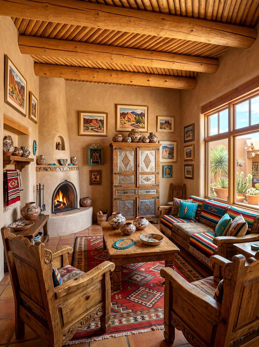 Santa Fe style living room - 30 southwestern living room ideas