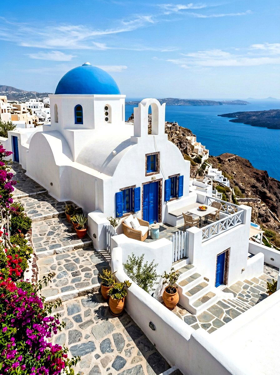 Santorini Style House - 30 Mediterranean house exterior ideas
