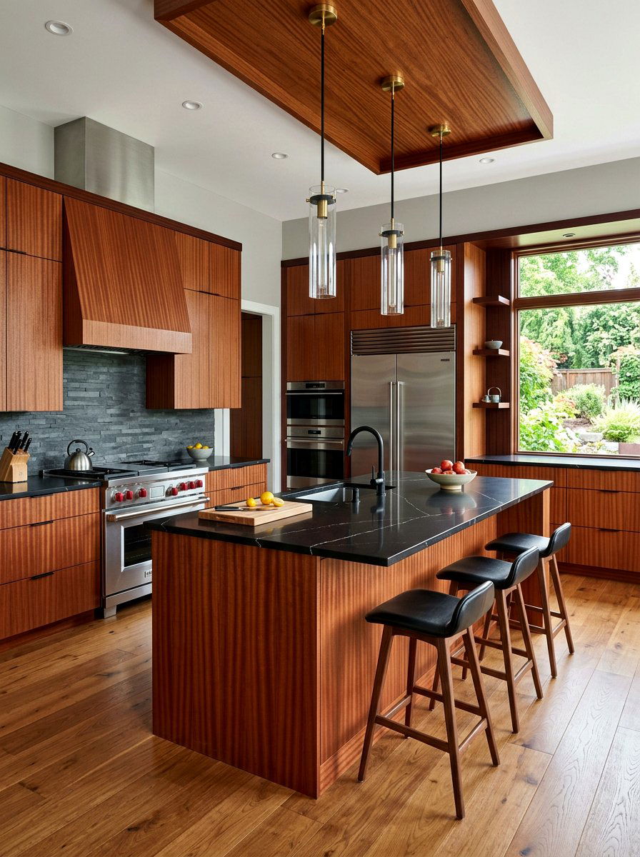 Sapele Wood Kitchen Cabinets - 30 warm wood kitchen cabinets ideas