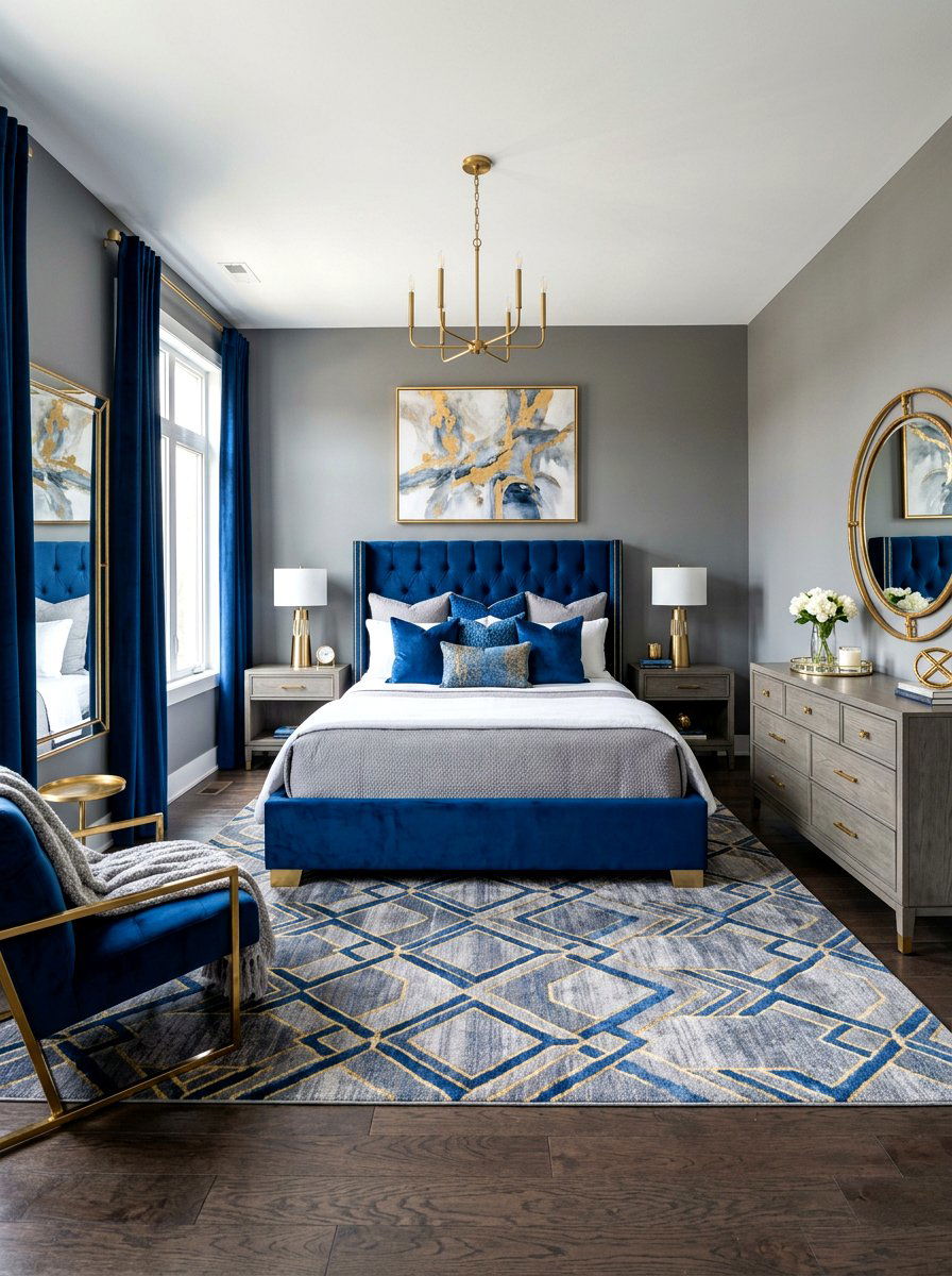 Sapphire Blue And Flint Gray Bedroom - 30 blue and gray bedroom ideas