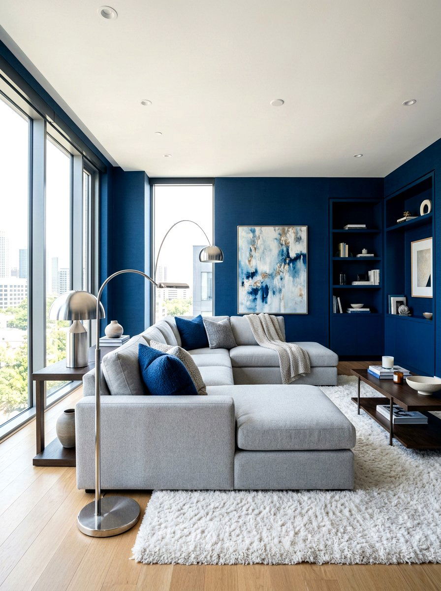 Sapphire Blue Lounge - 30 jewel tone lounge ideas