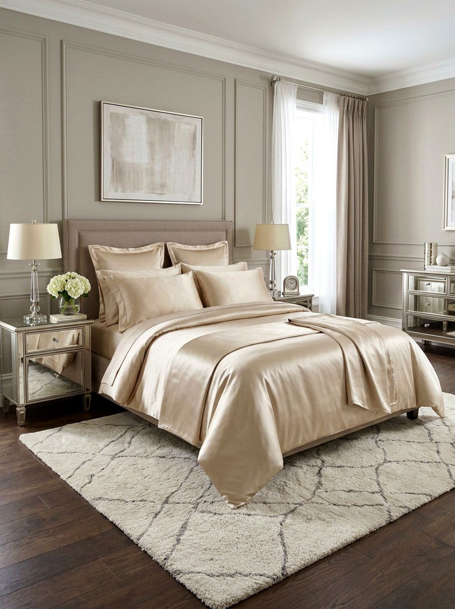 Satin Silk Bedding - 30 romantic hotel bedroom ideas