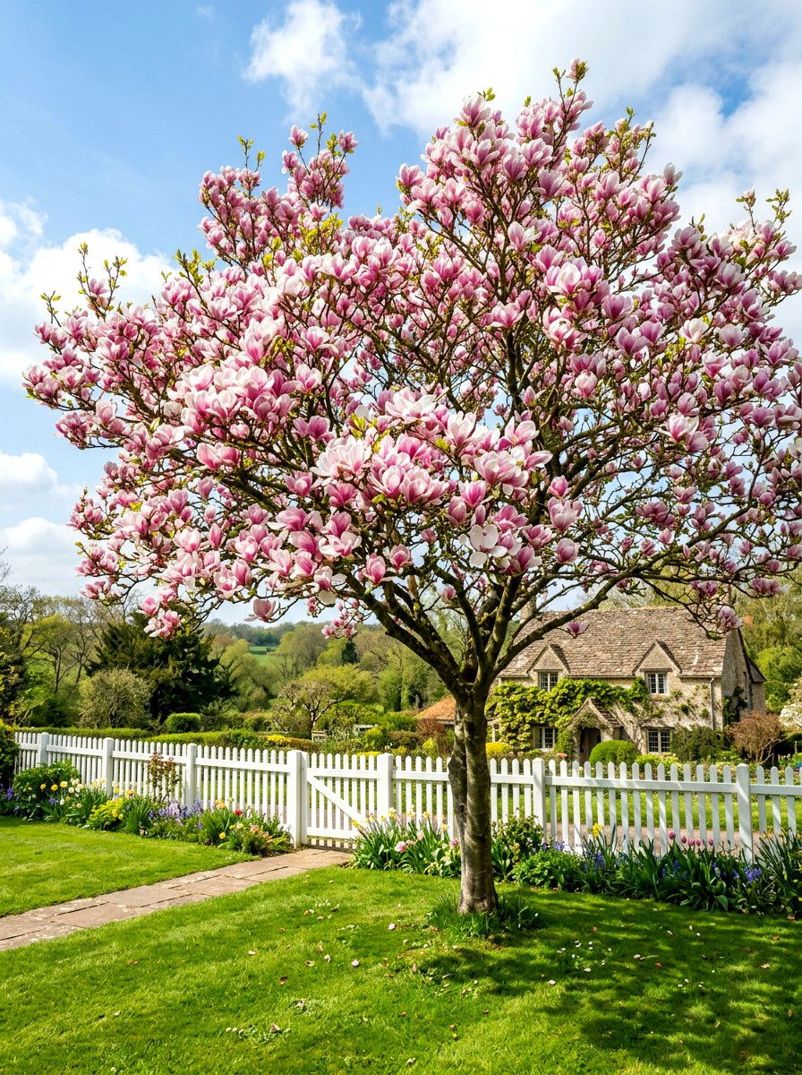 Saucer Magnolia Tree - 30 backyard shade tree ideas