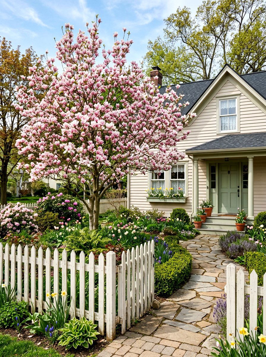 Saucer Magnolia - 30 front yard tree ideas