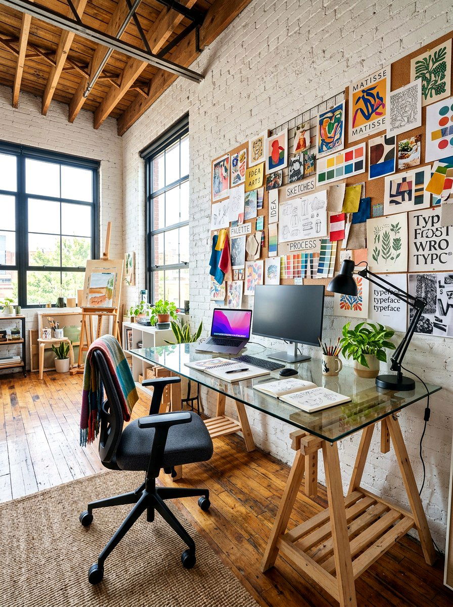 Sawhorse Base Desk - 30 home office desk ideas