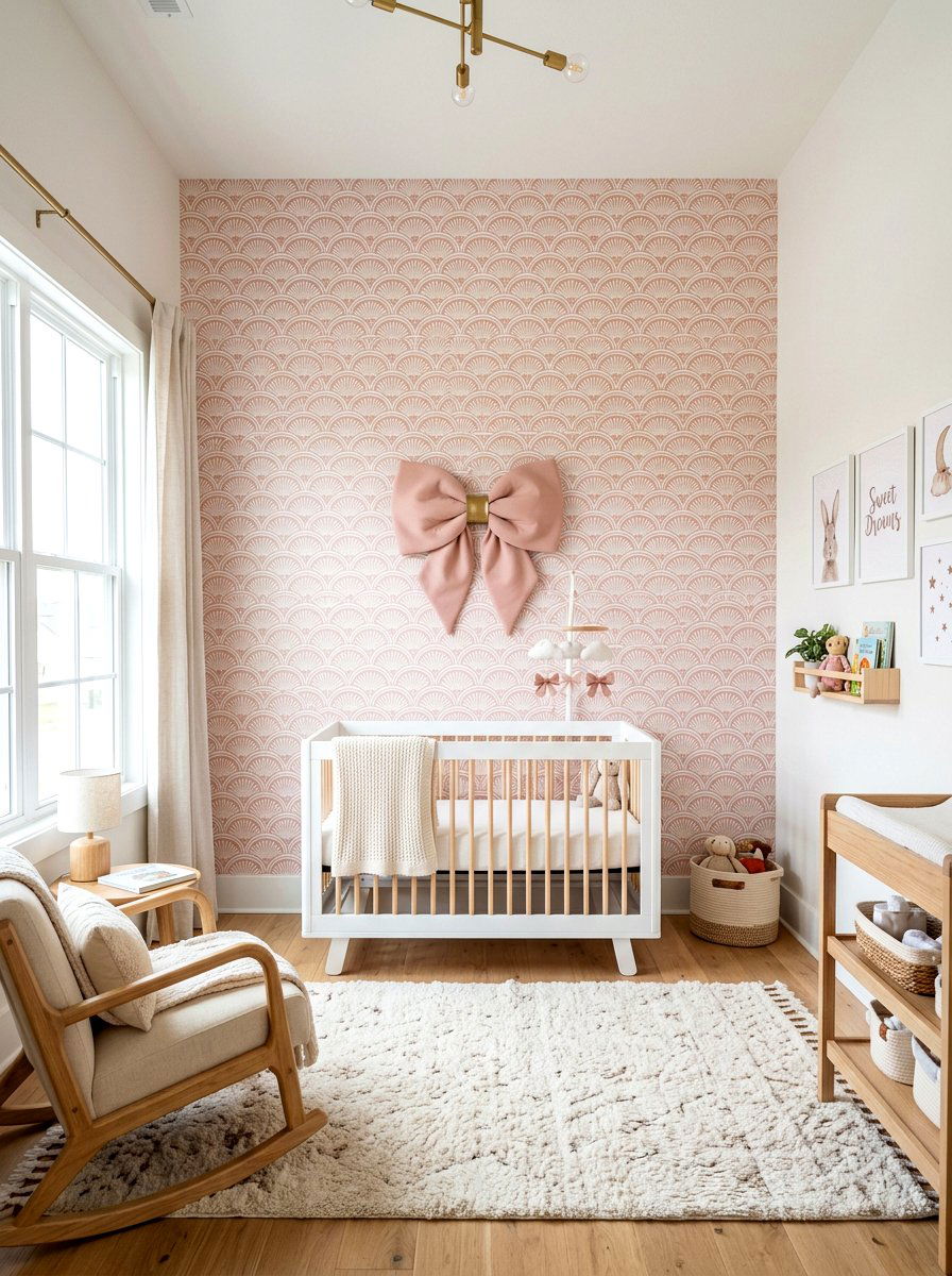 Scallop print peel and stick - 30 rental safe wallpaper ideas