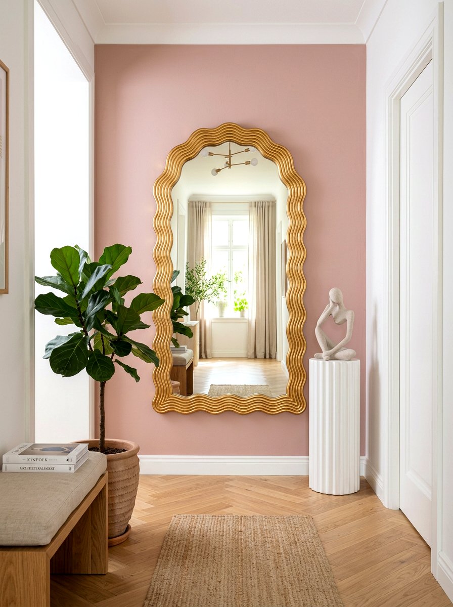 Scalloped Arched Mirror Entryway - 30 arched foyer mirror ideas