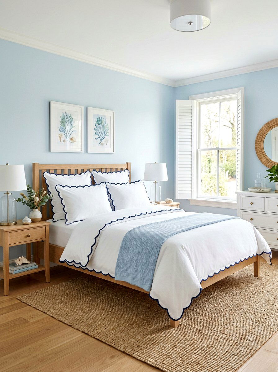Scalloped Bed Linen - 30 palm beach decor ideas