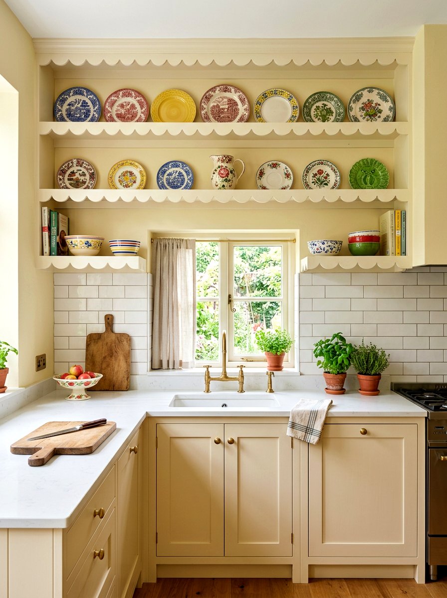 Scalloped Cabinet Trim - 30 retro kitchen ideas