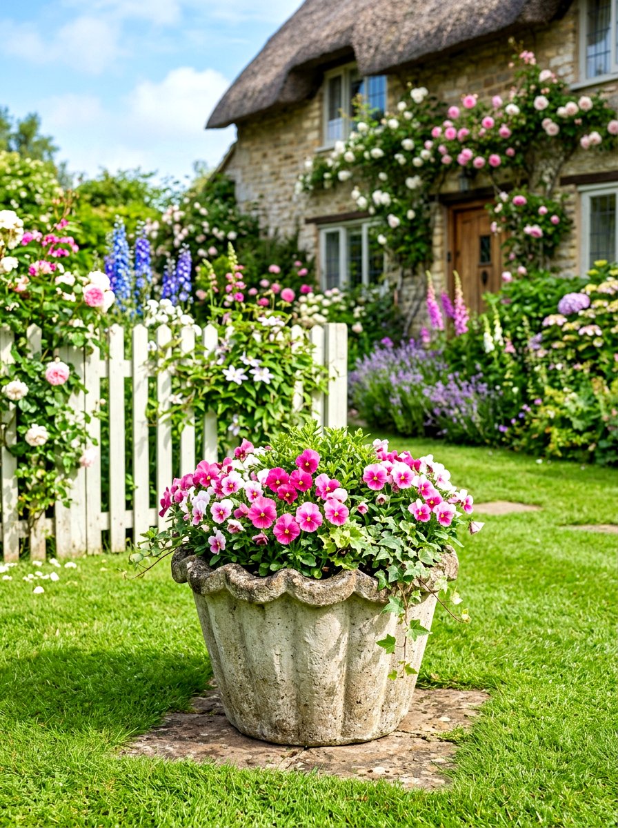 Scalloped Concrete Pot - 30 concrete planter ideas