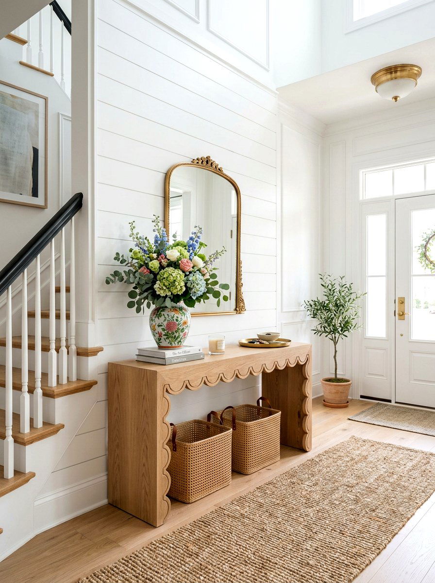 Scalloped Console Table - 30 scalloped decor ideas