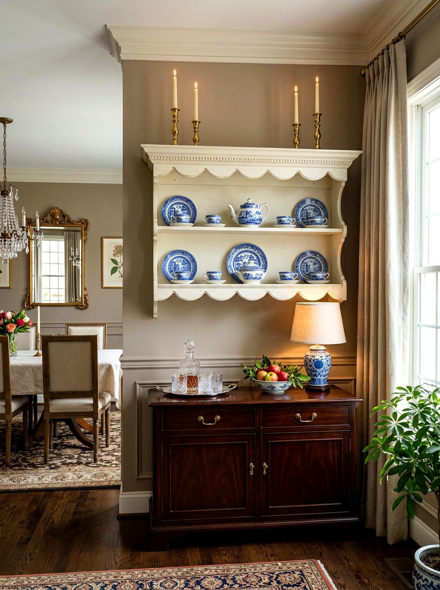Scalloped Dining Room Buffet Shelf - 30 scalloped shelf ideas
