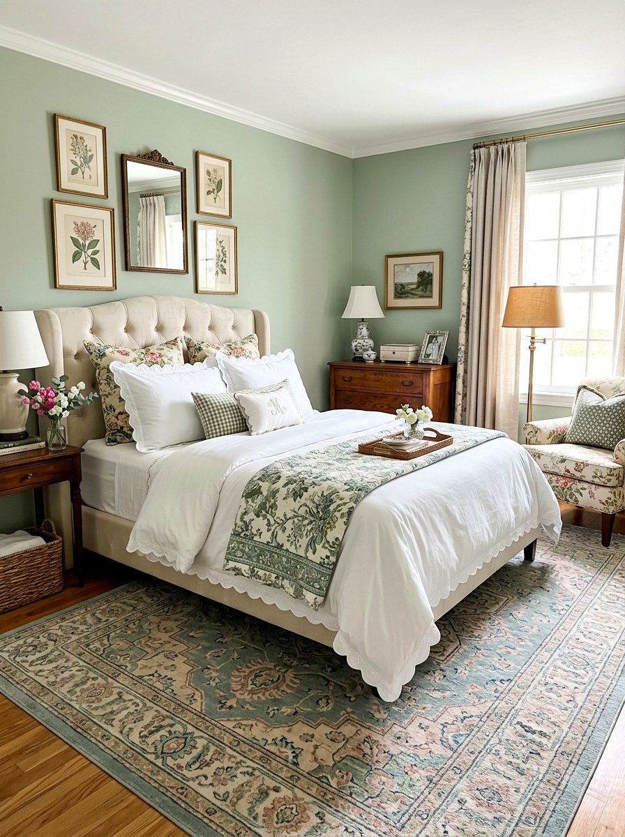 Scalloped Edge Bedding - 30 grandma chic decor ideas