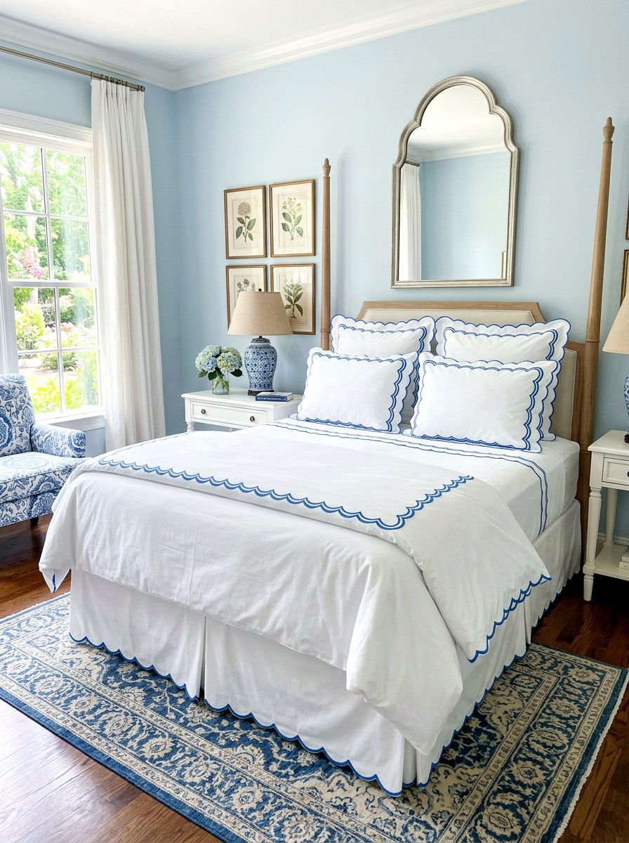 Scalloped Edge Bedding Set - 30 grandmillennial bedroom ideas