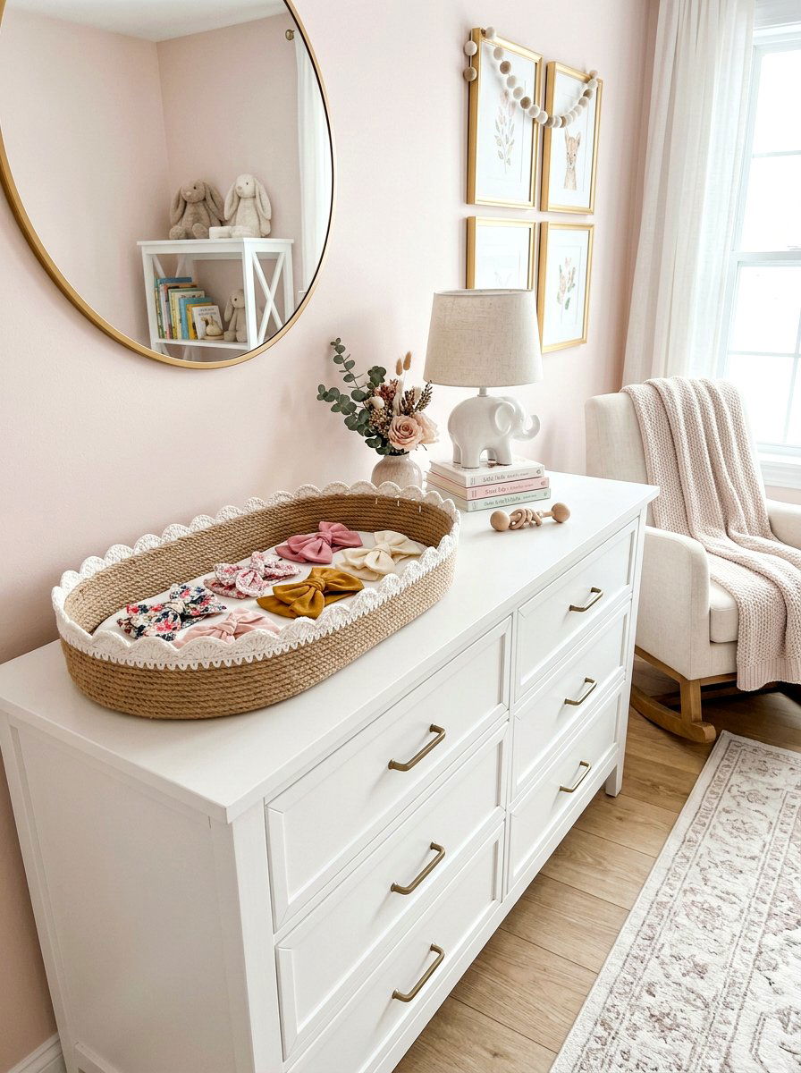 Scalloped Edge Nursery Basket - 30 nursery storage basket ideas
