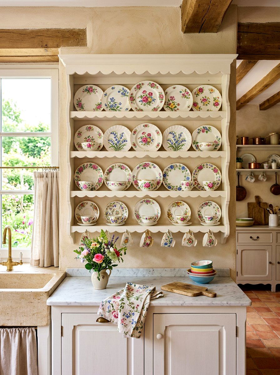 Scalloped Edge Plate Rack - 30 plate rack ideas