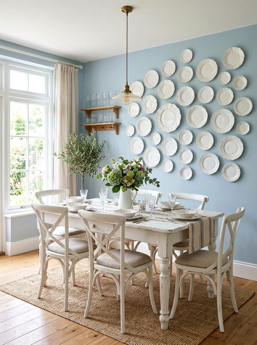 Scalloped Edge Plate Wall - 30 plate wall display ideas