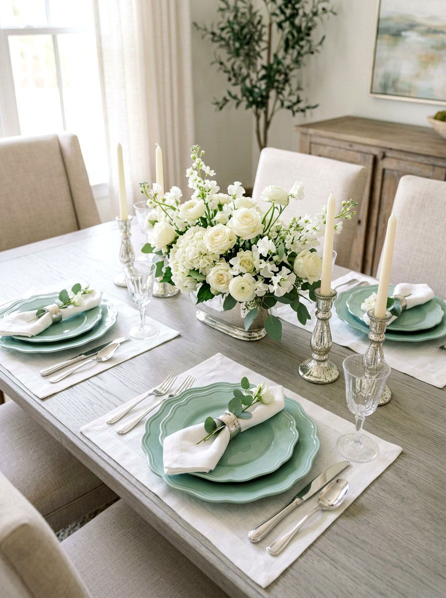 Scalloped Edge Plate - 30 coastal table decor ideas