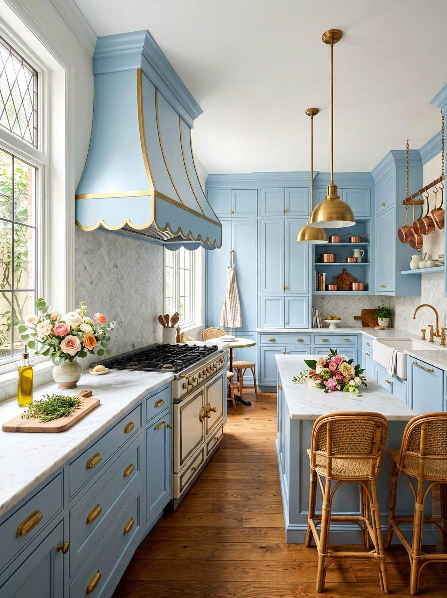Scalloped Edge Range Hood - 30 rounded kitchen hood ideas