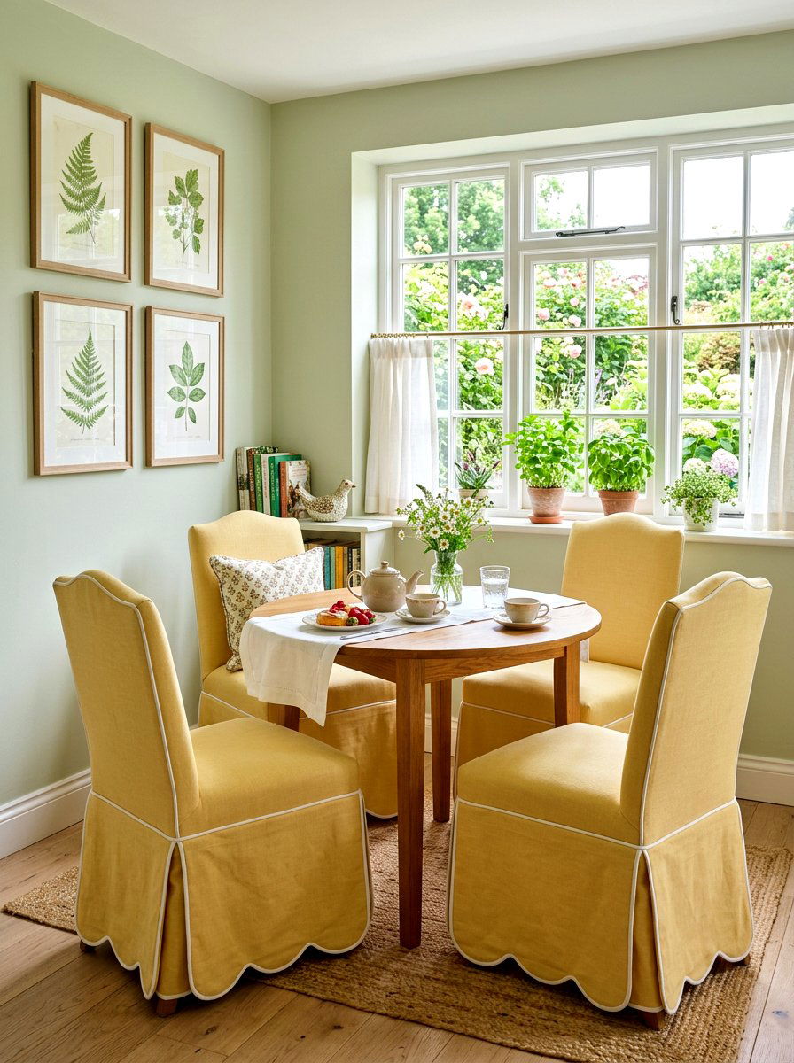 Scalloped Edge Skirted Chair - 30 skirted dining chair ideas