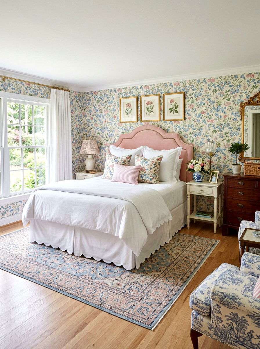 Scalloped Edge Tailored Bed Skirt - 30 tailored bed skirt ideas