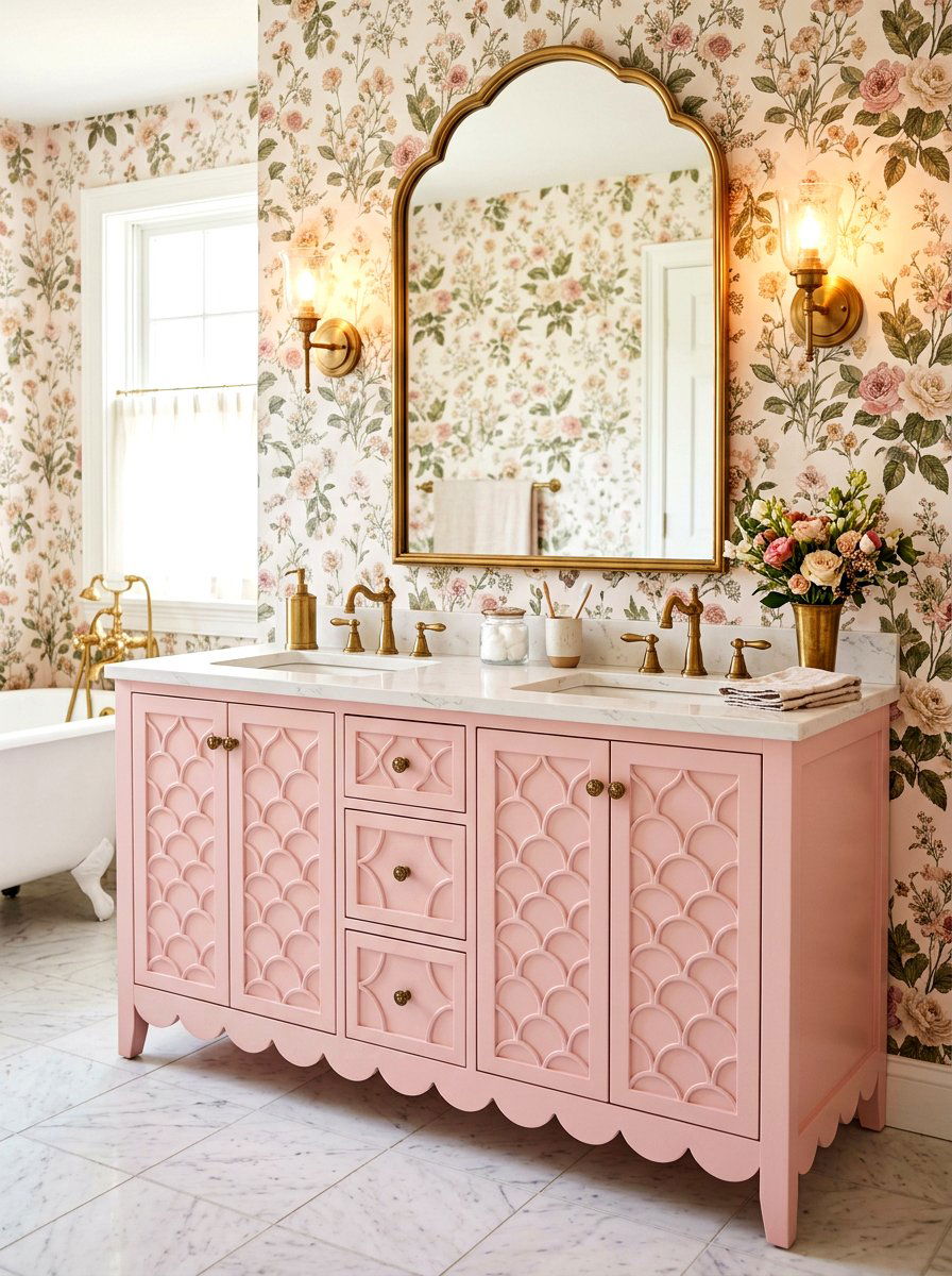Scalloped Edge Vanity - 30 neo deco bathroom vanity ideas
