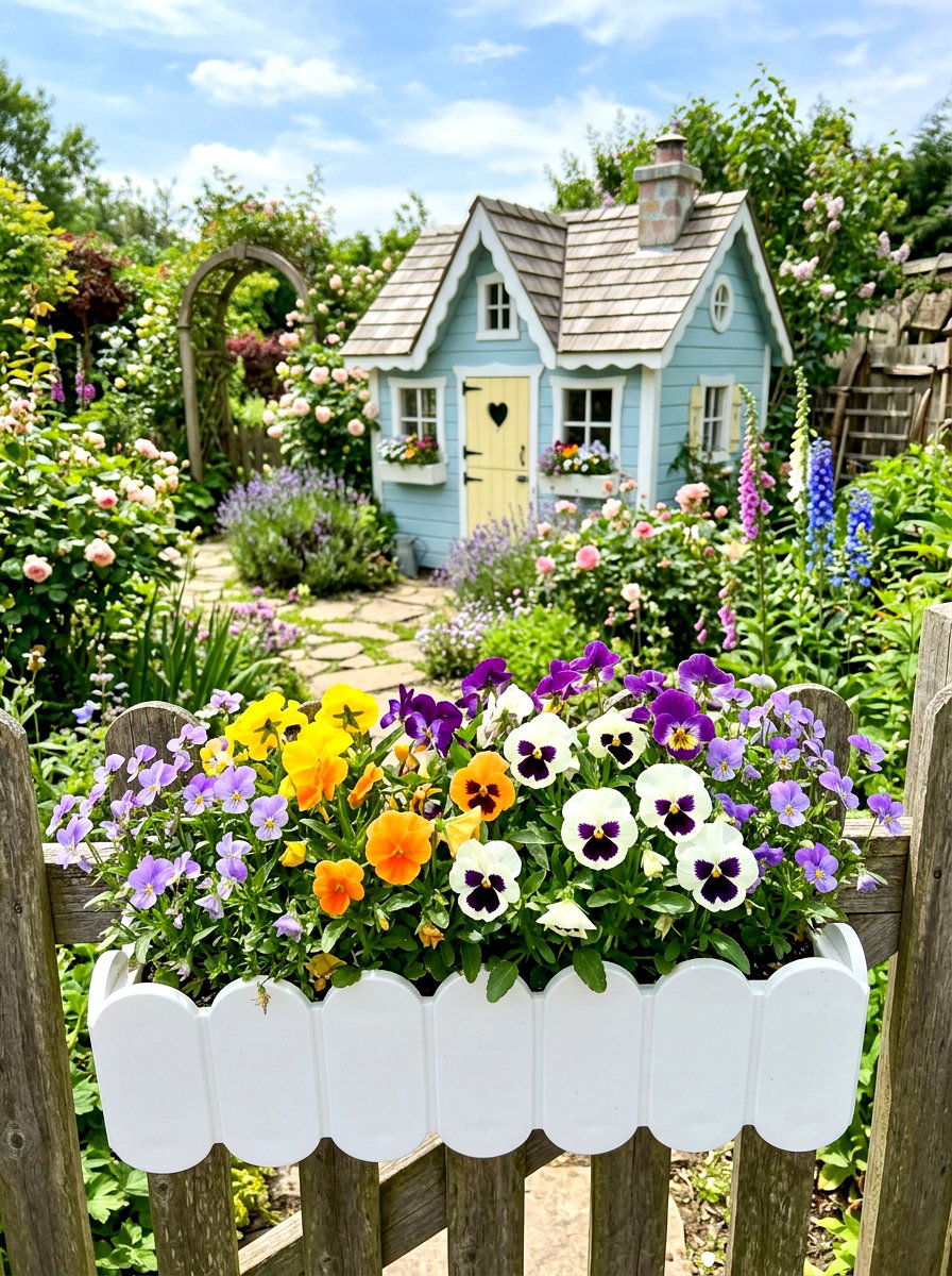 Scalloped Edge Vinyl Box - 30 shed flower box ideas