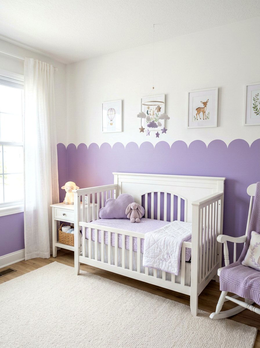 Scalloped Edge Wall Paint - 30 two tone wall paint ideas