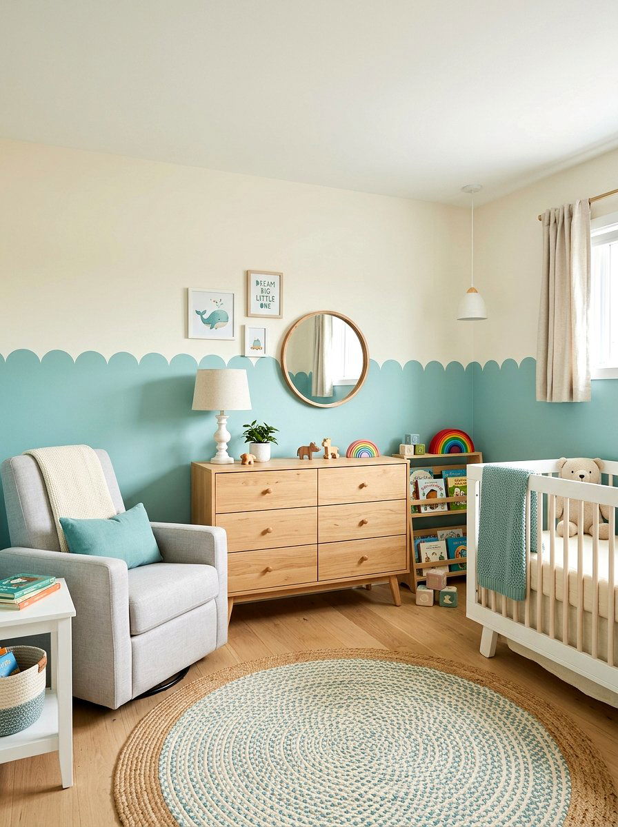 Scalloped Edge Wall Paint - 30 nursery wall decor ideas